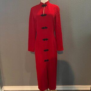 ZARA BLOGGERS FAVORITE TOGGLE MIDI RED DRESS QAPIO STYLE  NEW WITH TAGS - SIZE S